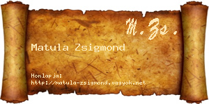 Matula Zsigmond névjegykártya
