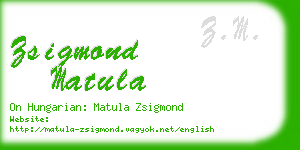 zsigmond matula business card